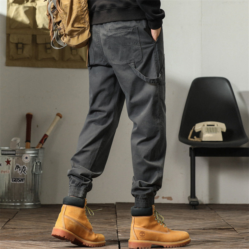 Herrer casual Utility-bukser med praktische lommer og elastiske ribkanter Stilla