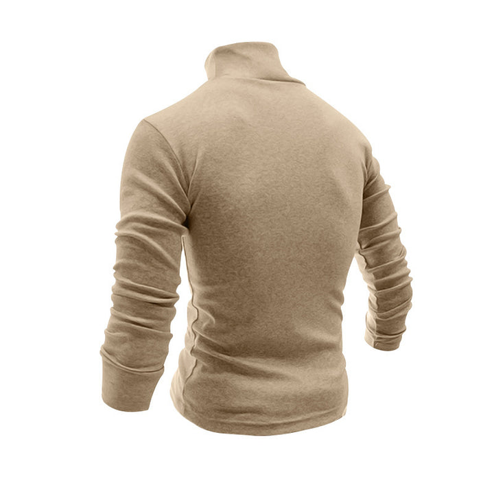 Herrer høj afsluttende strikket sweater med fin tekstur Stilla