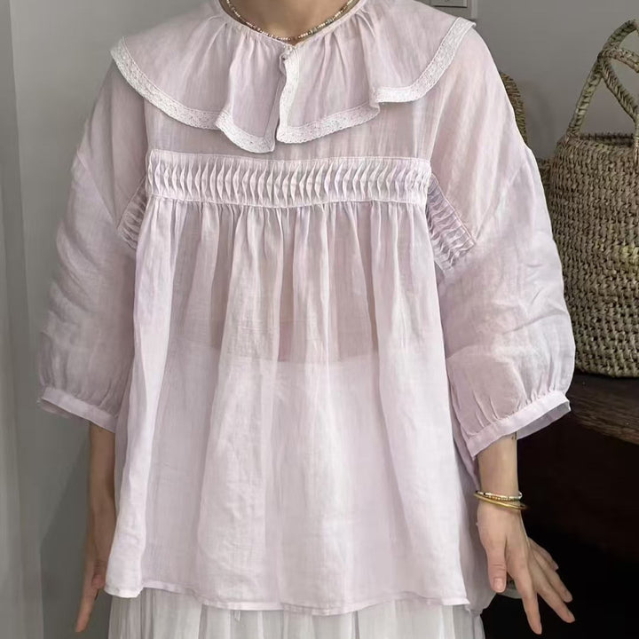 Femme Rüschenausschnitt Boho-bluse Stilla