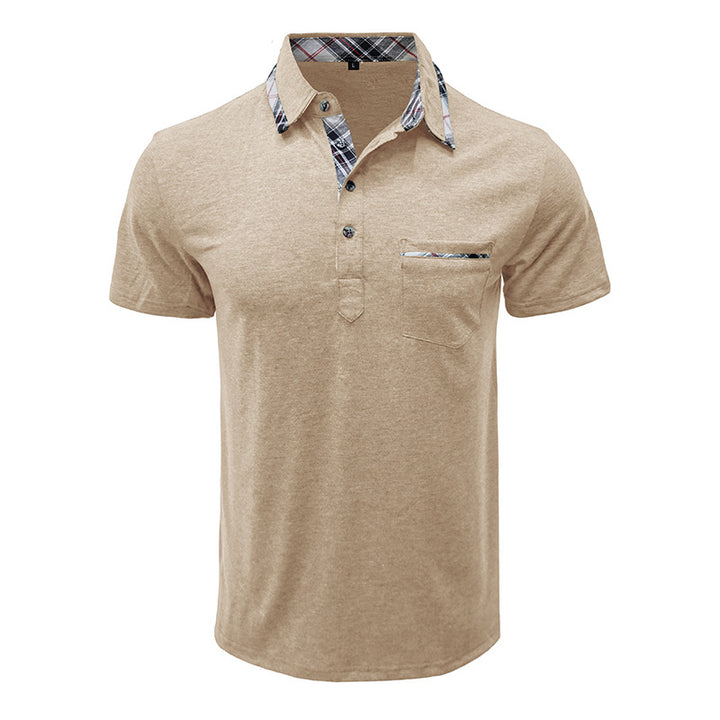 Herrer poloshirt med kontrastfarvet krave og stilfuld brystlomme Stilla