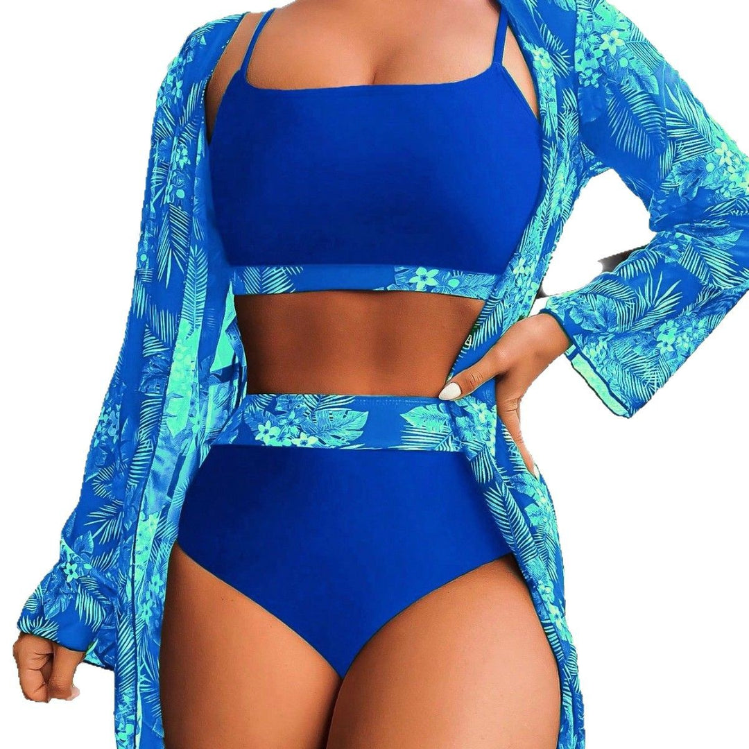 Dame bikinitøj med luftig blomster kimono Stilla