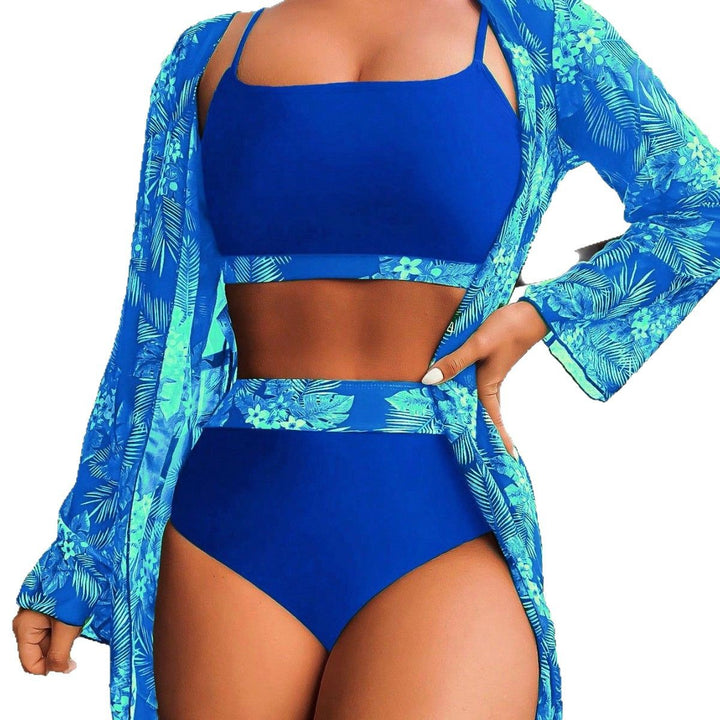 Dame bikinitøj med luftig blomster kimono Stilla