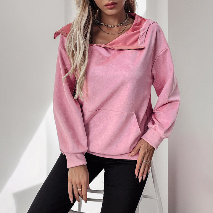 Dame afslappet hoodie med kængurulomme Stilla
