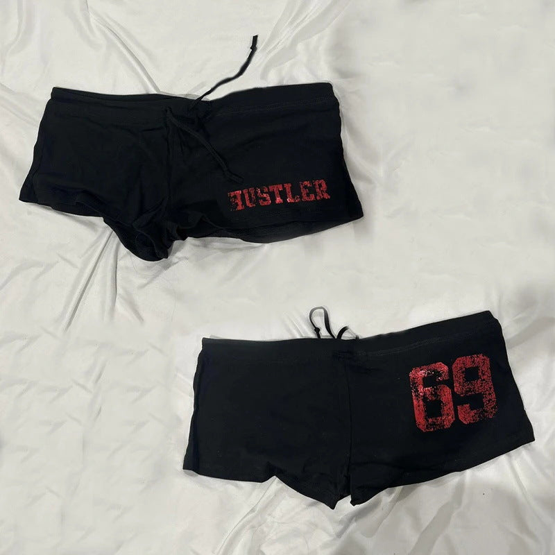 Dame bomuldsboxershorts med dødningehovedmønster Skovae