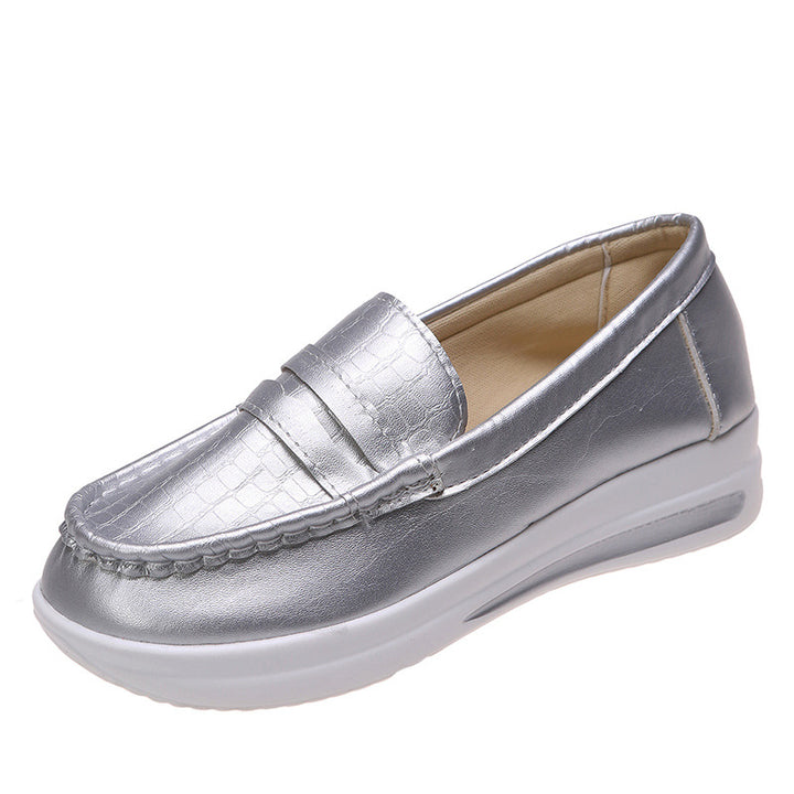 Dame mokasiner i elegant metallic-look med komfortabel sål Stilla