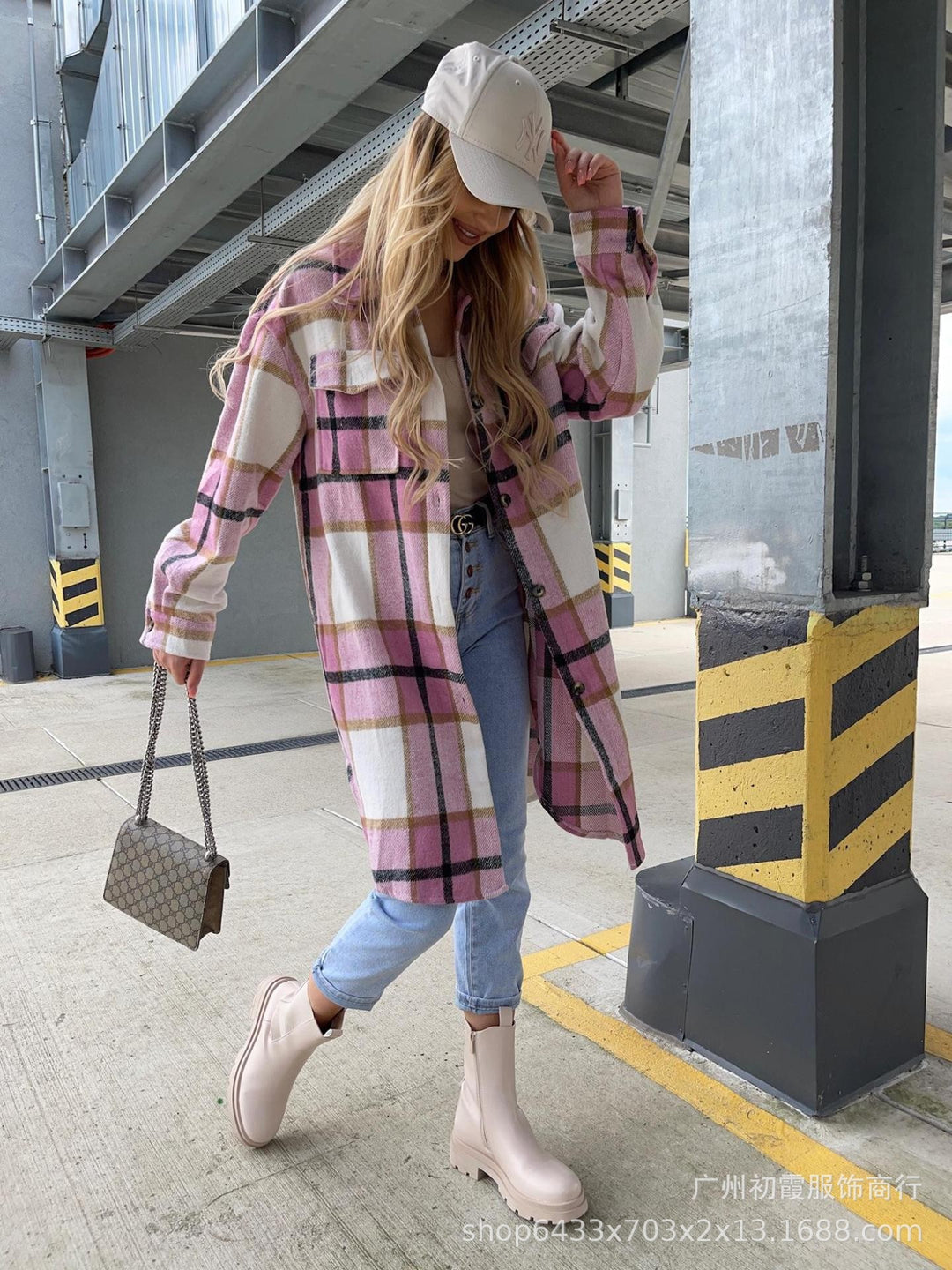 Dame Oversized Flannel Skjortejakke Stilla