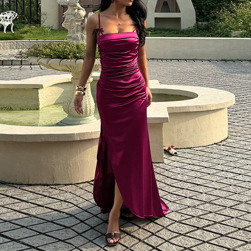 Dames Elegant Maxi Kjole med Sofistikerede Samlingselementer Stilla