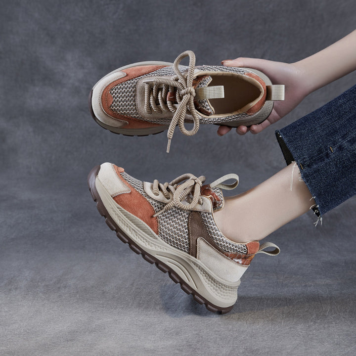 Dame åndbare snørrebånd mode sneakers med struktureret mesh Stilla