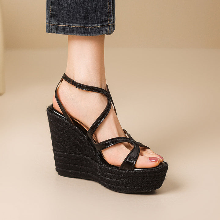 Femme Strappy Espadrille Wedge Sandaler Stilla