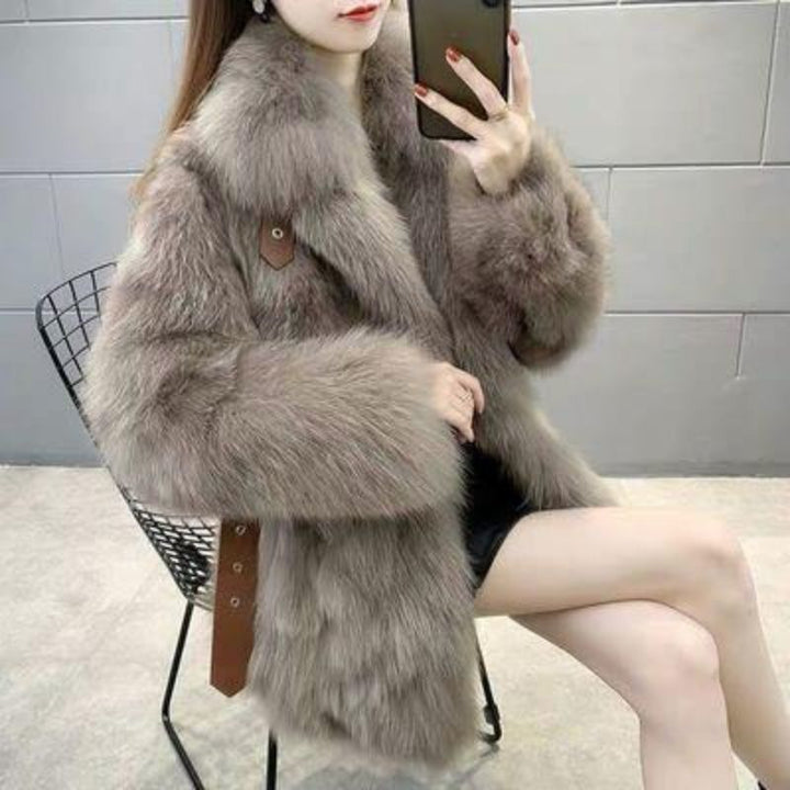 Dame Elegant Faux Fur Jakke Stilla