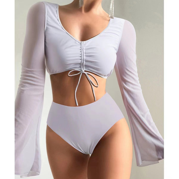 Dame bikini-sæt med stilfuld wrap-top og højt skåret underdel Stilla
