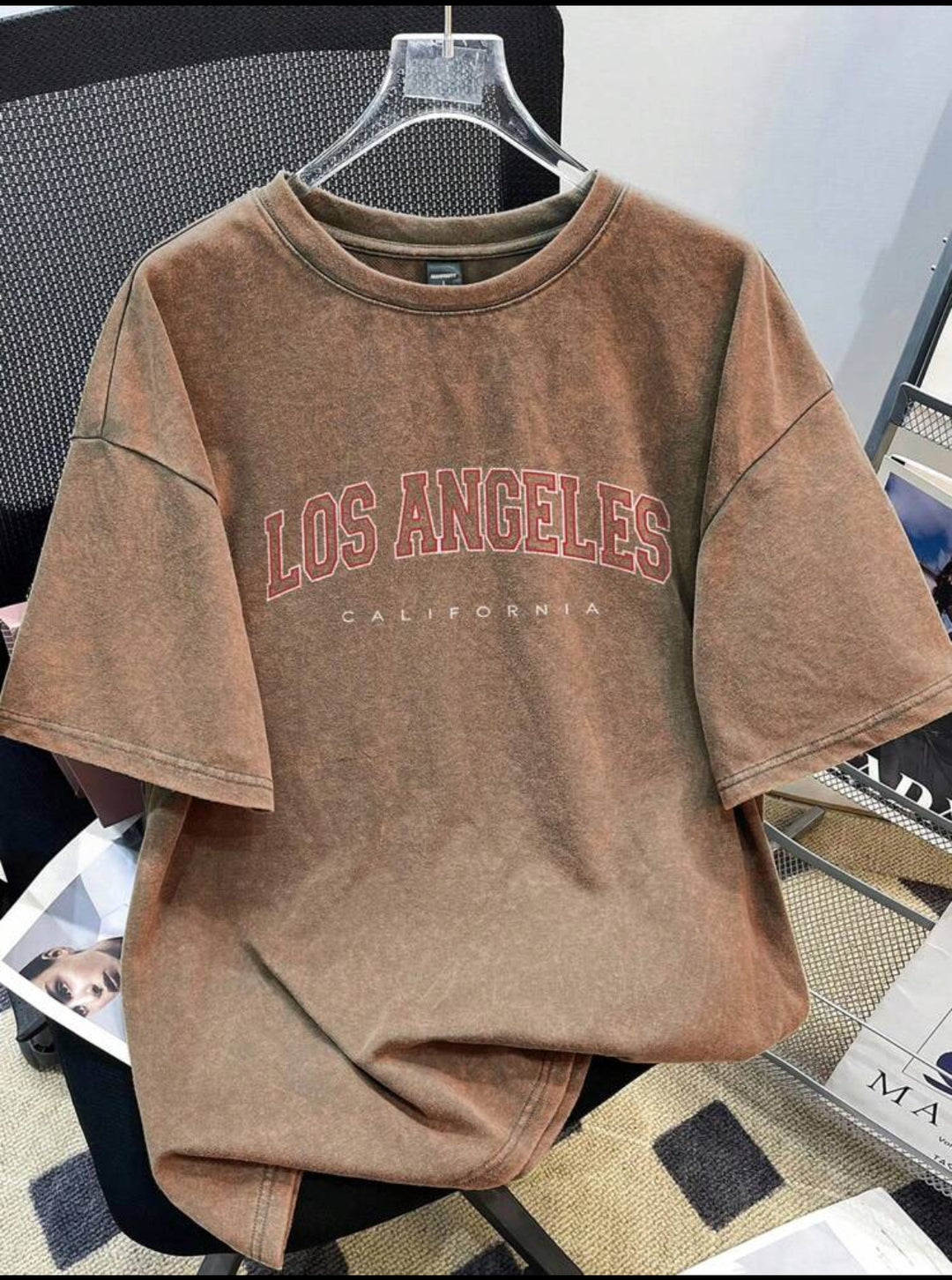 Dame Oversized T-Shirt med vintage-inspireret Los Angeles print og afslappet snit Stilla