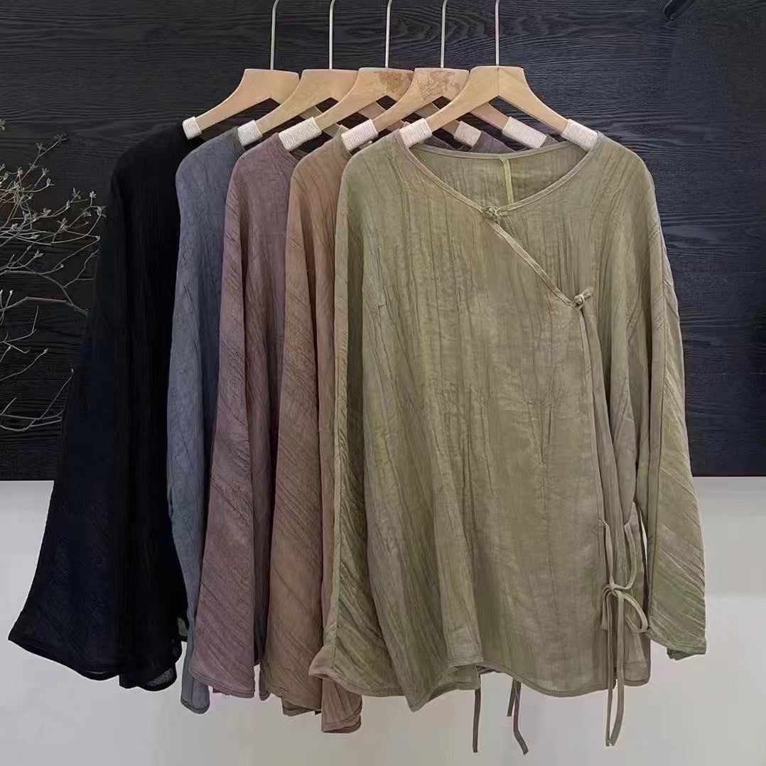 Dame asymmetrisk Button-Up Tunika Stilla