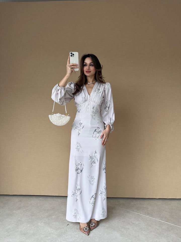 Kvinder Floral Print Elegant Maxi Kjole Stilla