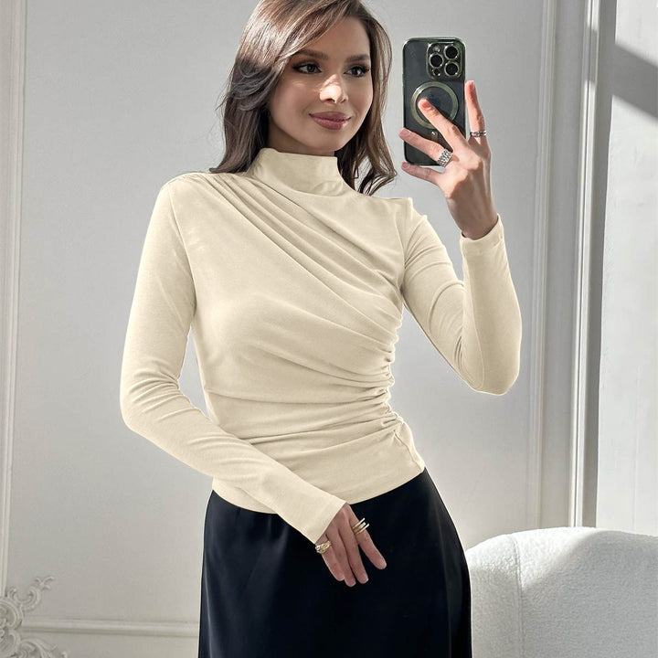 Damer elegant langærmet overdel med raffineret flæse-design Stilla