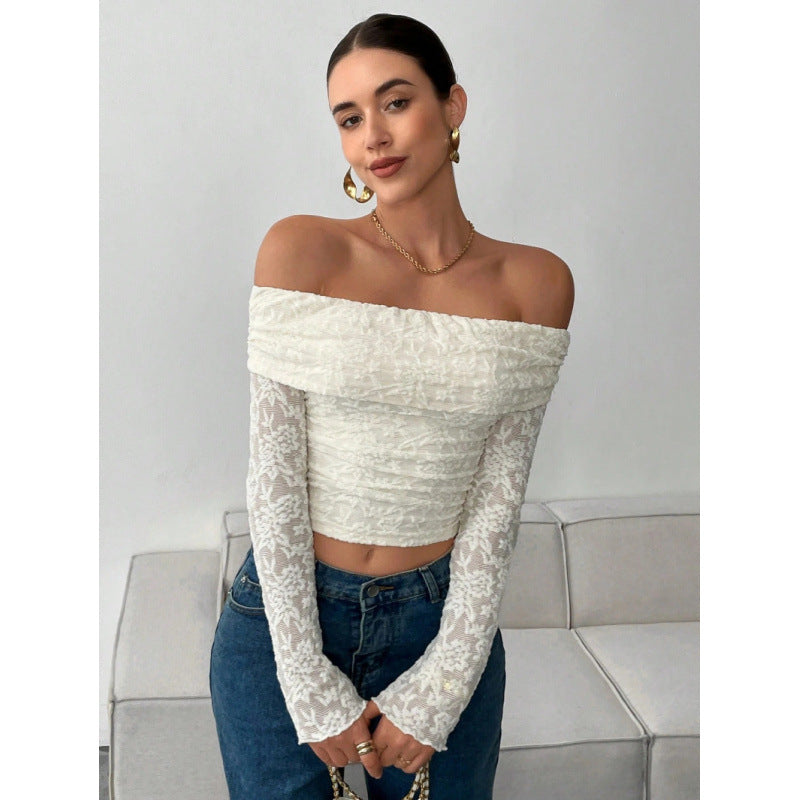 Damer Elegant Off-Shoulder Top med Ruffles detaljer Skovae