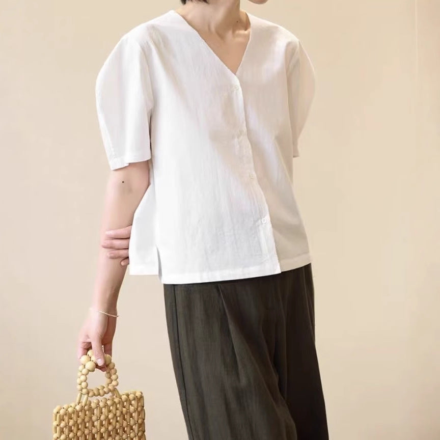 Femme Relaxed Fit Button-Up Linned skjorte Stilla