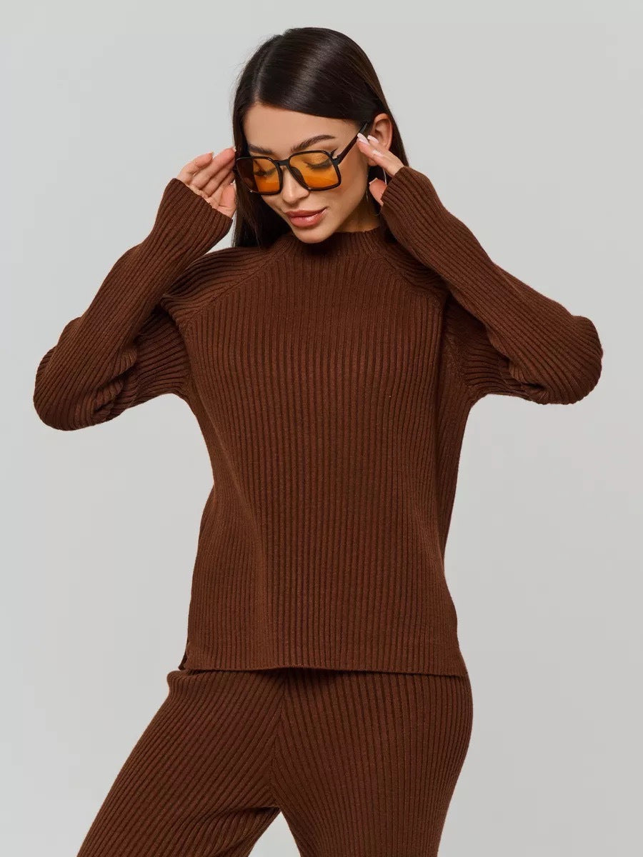 Dame Behagelig Ribstrikket Pullover Stilla