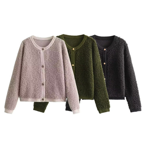 Femme Plush Fleece Knap-Front Jakke Stilla