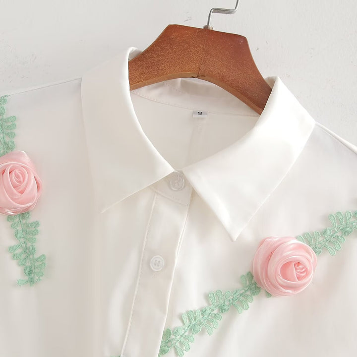 Femme Broderet Button-Up-Skjorte Stilla
