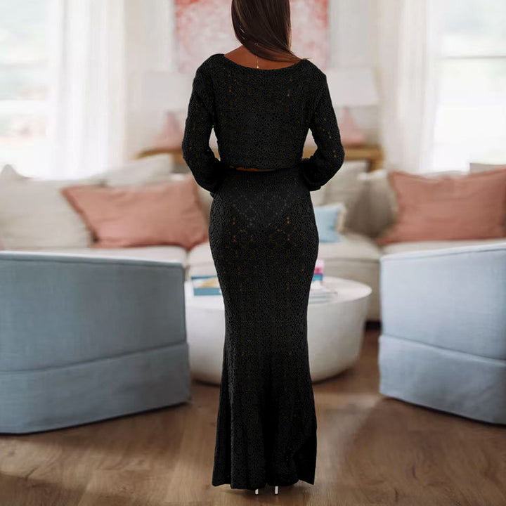 Dame Elegant Maxikjole med raffineret spidsestruktur Skovae