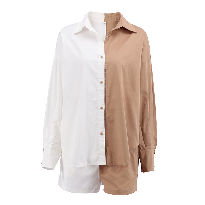 Dame Oversized Skjorte med asymmetrisk Snit og moderne Knapdetaljer Stilla