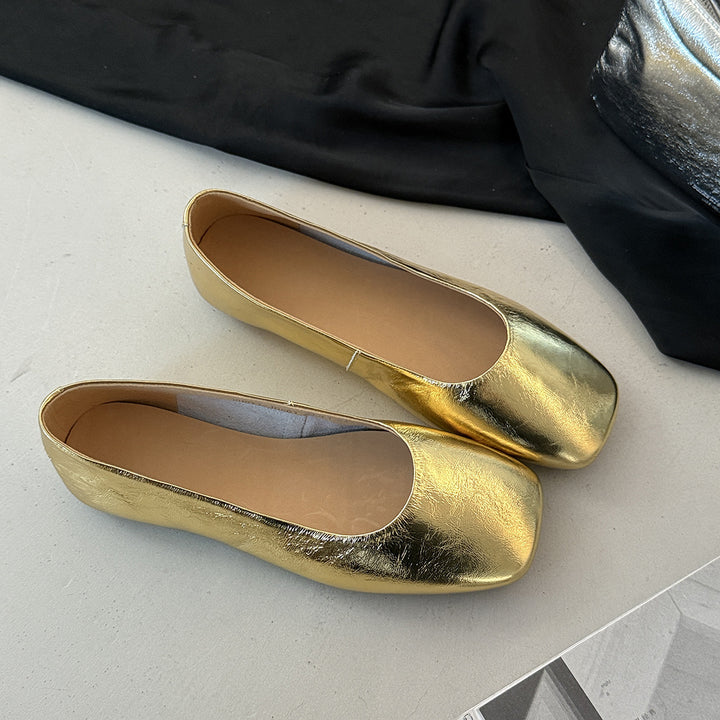 Femme Glossy Metallic Ballerinas Stilla