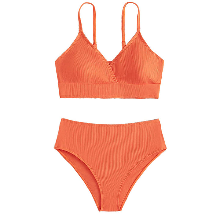Damer Højt udskåret Bikini-sæt med justerbare stropper og behagelig pasform Stilla