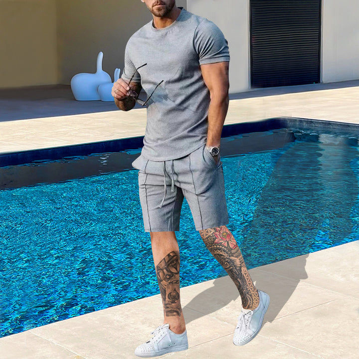 Herrer Sporty Kortærmet T-Shirt med matchende Jersey-Shorts Stilla