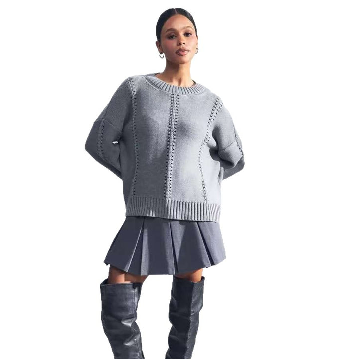 Femme Casual Åben-Strik Pullover Stilla