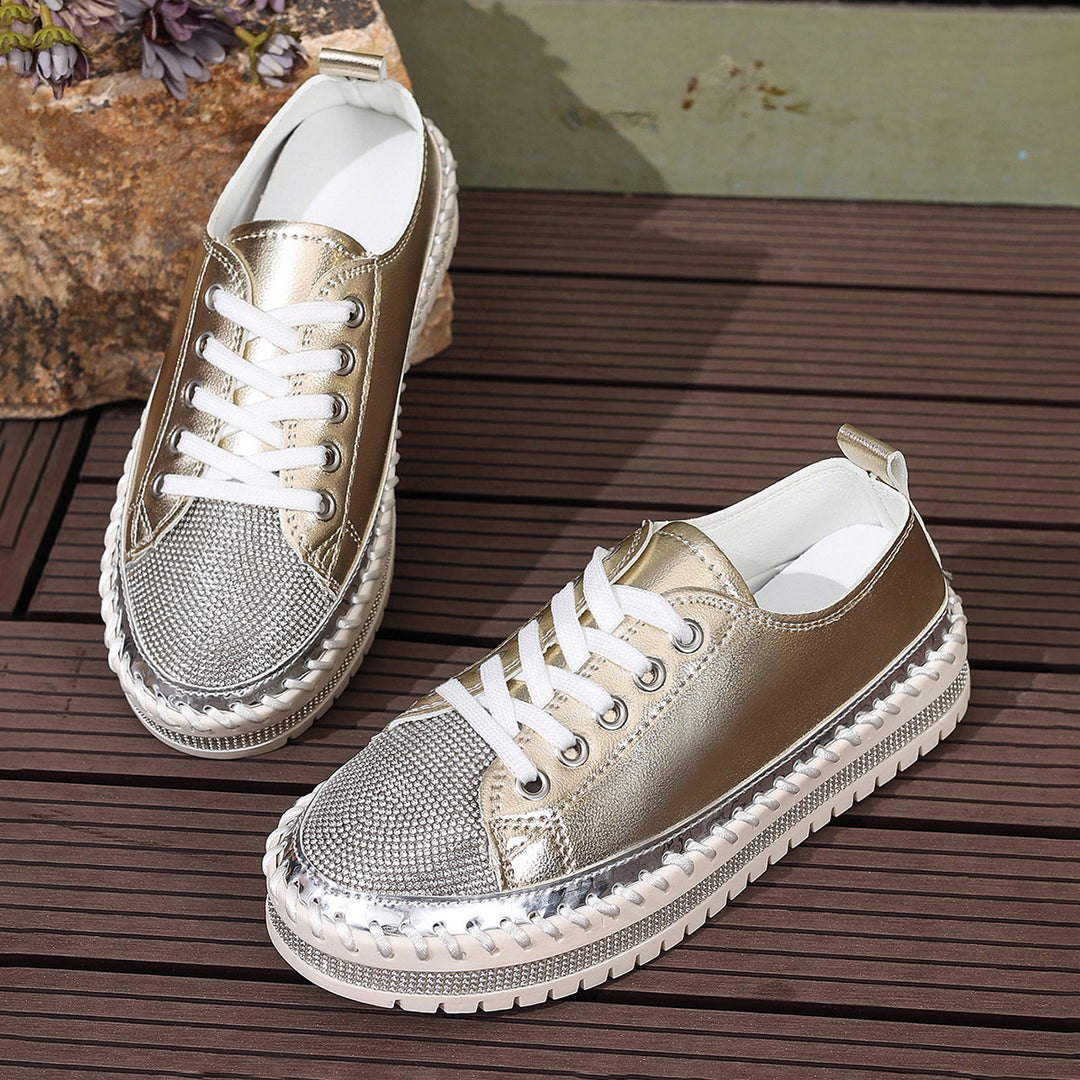 Dame Mode Sneakers med glitrende detaljer og stabil sål Stilla