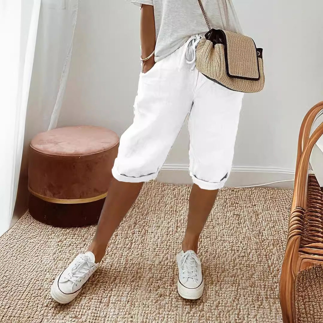 Damer Luftige Linned Shorts Stilla