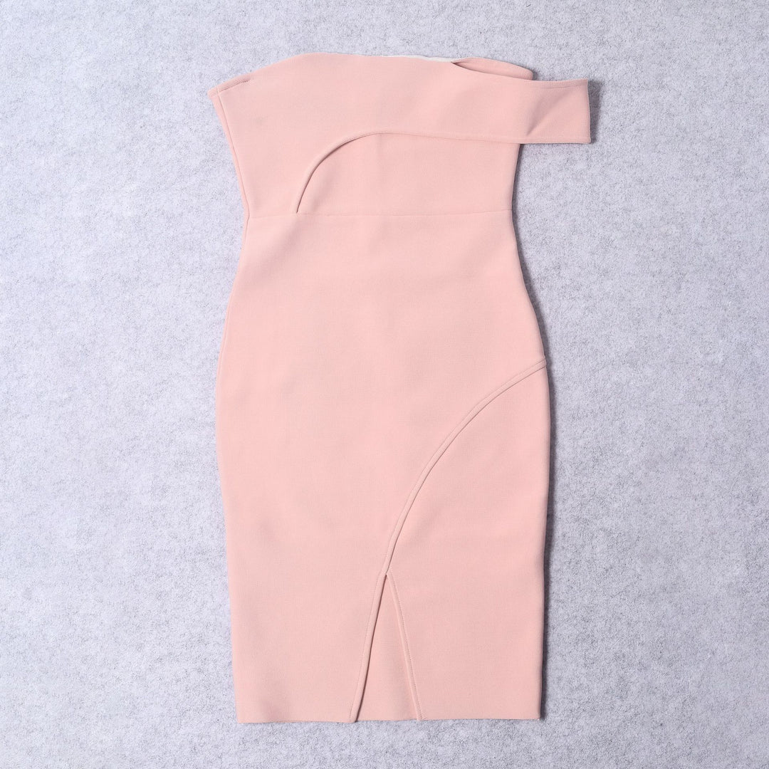 Dame Elegant Off-Shoulder Kjole med figursyet snit og sexy split Stilla