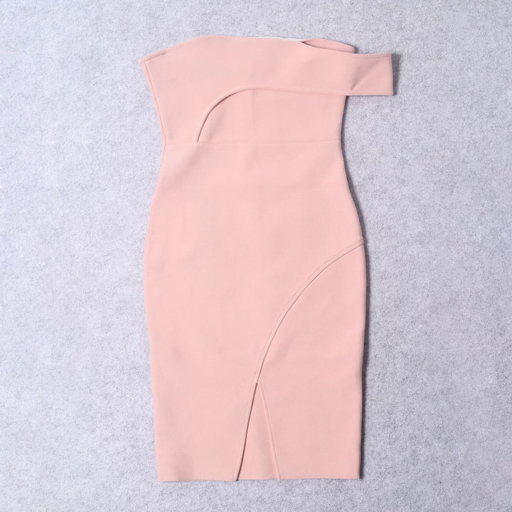 Dame Elegant Off-Shoulder Kjole med figursyet snit og sexy split Stilla