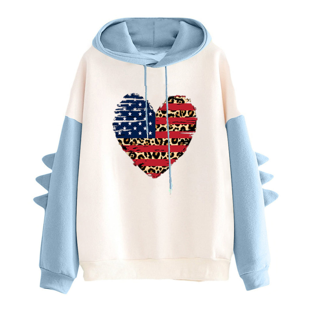 Dame hoodie med unikt hjerte design og trendy detaljer Stilla