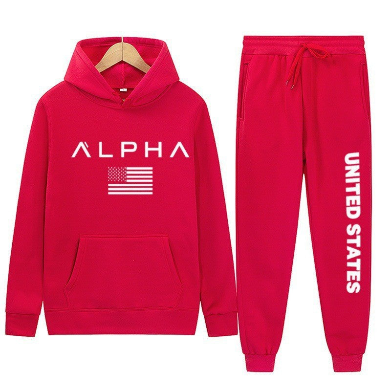 Kvinders hoodie og joggingbukser sæt med kreativt frontprint og sporty snit Skovae
