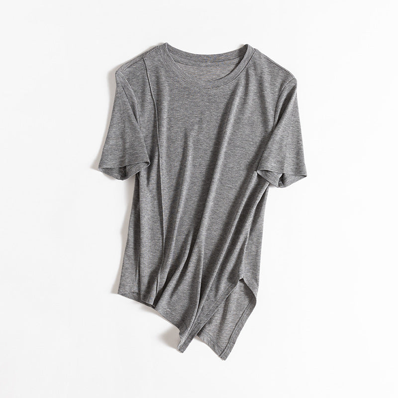 Femme Klassisk Rundhalset Basic T-Shirt Stilla