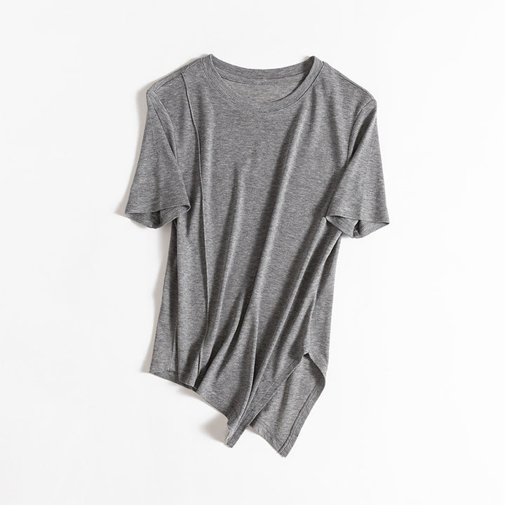 Femme Klassisk Rundhalset Basic T-Shirt Stilla