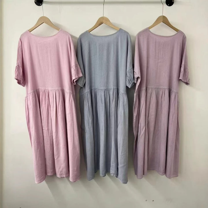 Dame Casual Shirt-Kjole i bomuld Stilla