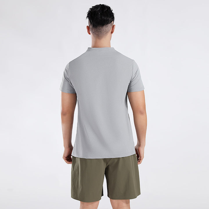 Herrer Sport T-Shirt med åndbare egenskaber og praktisk lynlås Stilla