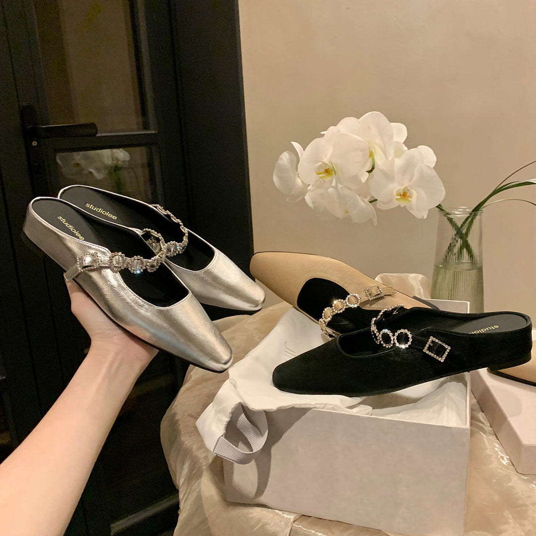 Dame elegante Mary Jane ballerinaer med strass-akkenter Stilla