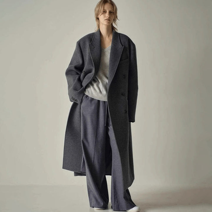Kvinders elegante og oversized uldfrakke Stilla