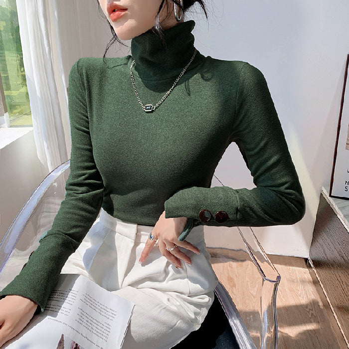 Kvinder Langærmet Turtleneck lavet af fint ribbet materiale Stilla