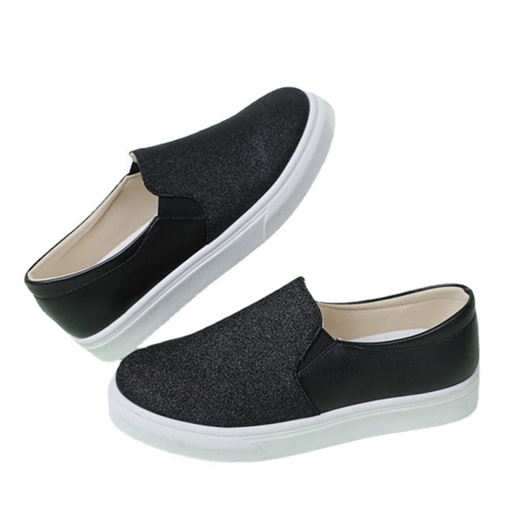 Dame Elegante Slip-On Sneakers med glitrende overflade og skridsikker sål Stilla