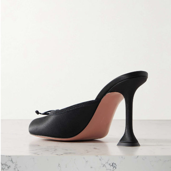 Femme Stilfulde High-Heel Mules med Dekorativt Sløjfe-Detalje Stilla
