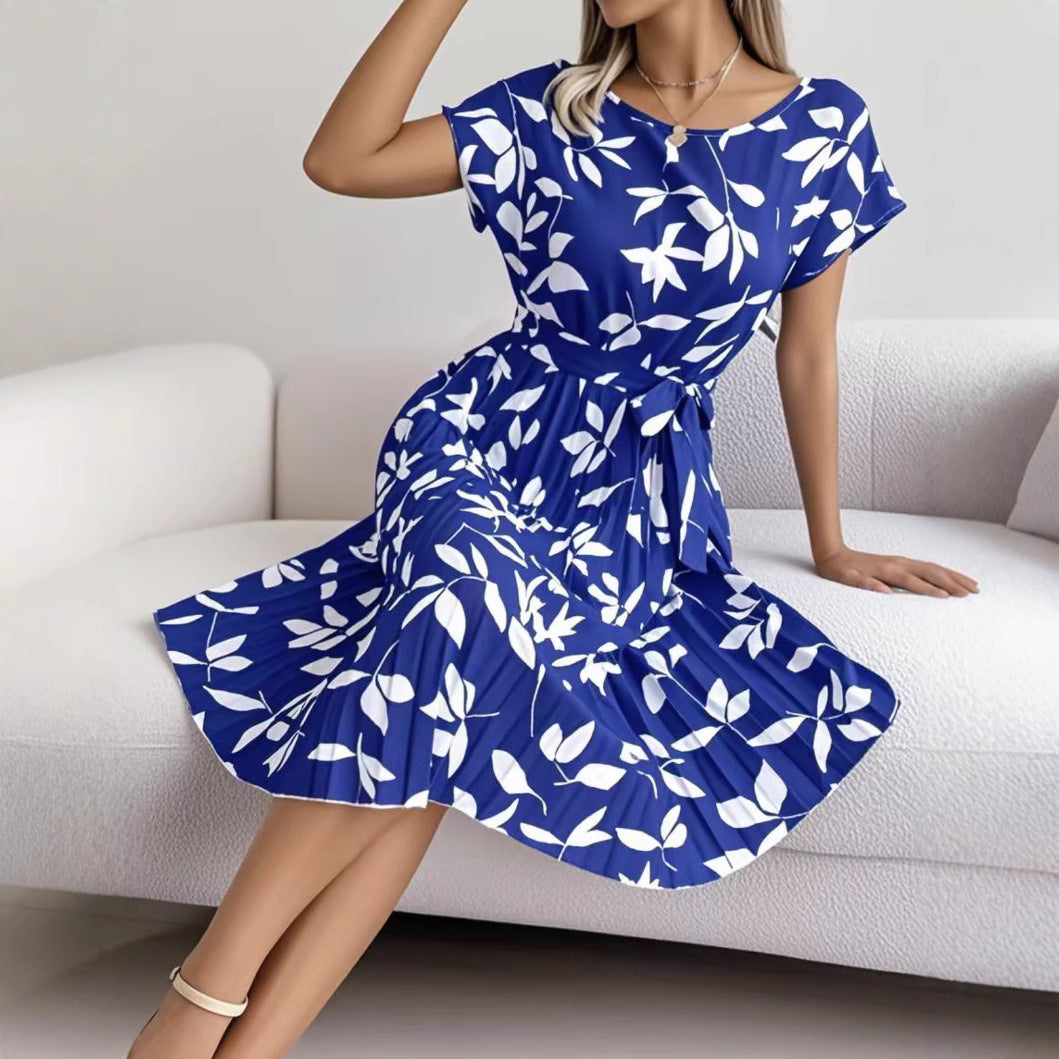Dame Blomster Shirt Midi Kjole Stilla
