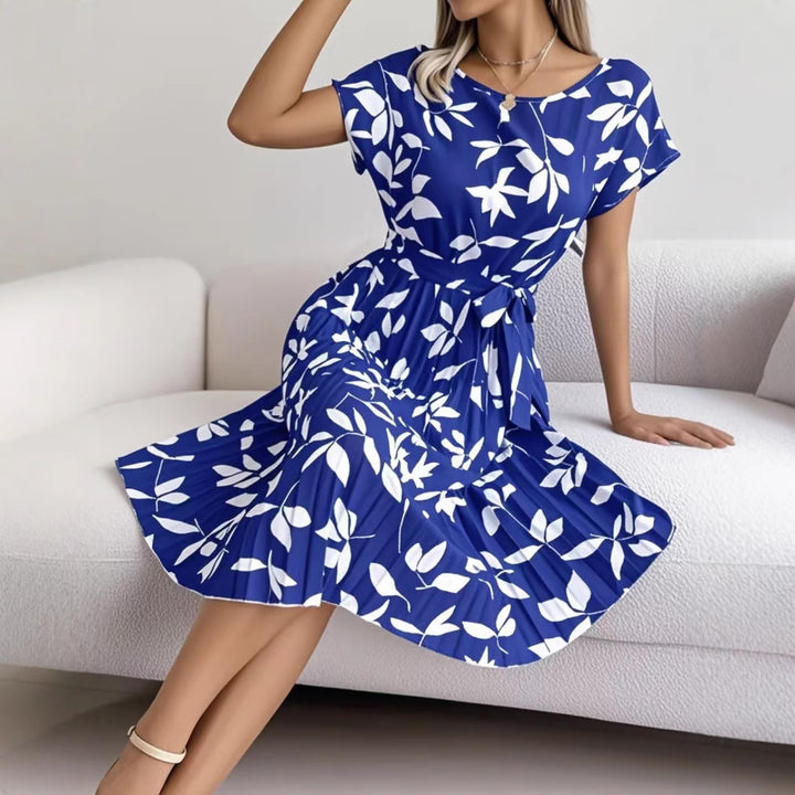 Dame Blomster Shirt Midi Kjole Stilla