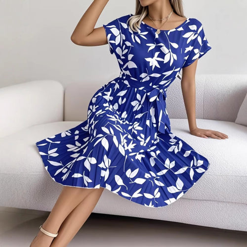 Dame Blomster Shirt Midi Kjole Stilla
