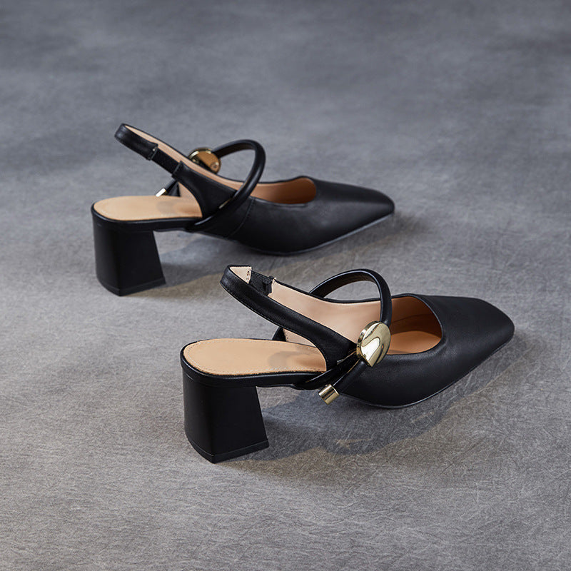 Dame elegante blokhæl Slingback pumps Stilla