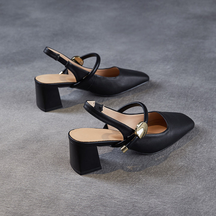 Dame elegante blokhæl Slingback pumps Stilla